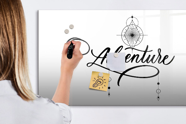 Magnetic dry erase board Modern board for photos and notes