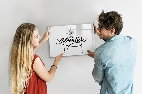 Magnetic dry erase board Modern board for photos and notes