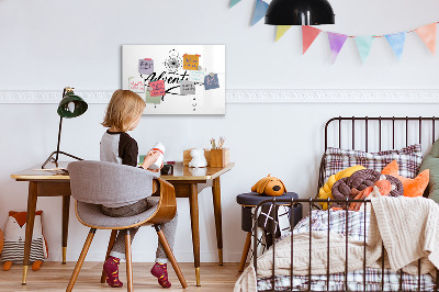Magnetic dry erase board Modern board for photos and notes