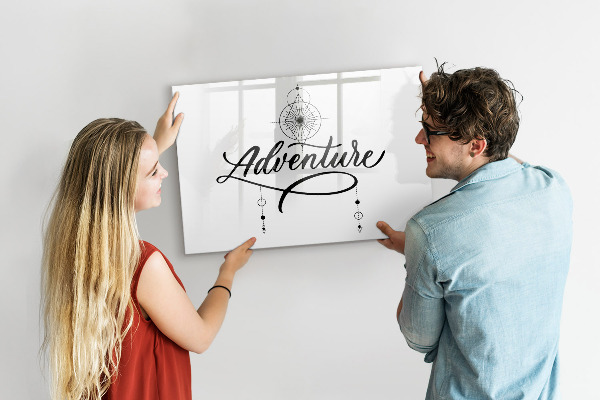 Magnetic dry erase board Modern board for photos and notes