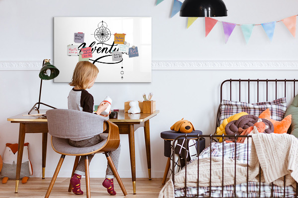 Magnetic dry erase board Modern board for photos and notes