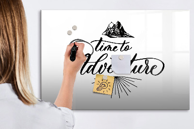 Magnetic dry erase board Time for adventure and memories