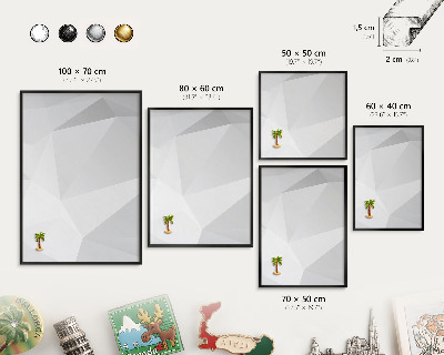 Vacation magnet board with a black frame White geometry