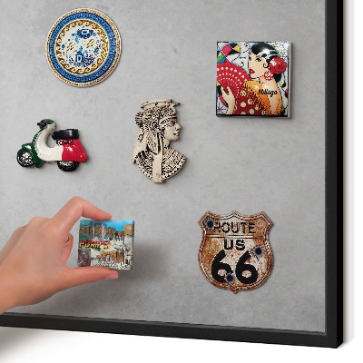 Metal wall board for magnets in a black frame Silver fog