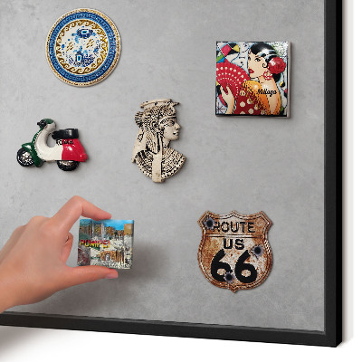 Metal wall board for magnets in a black frame Silver fog