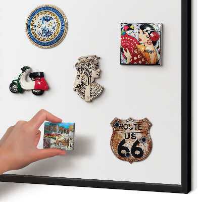Metal wall board for magnets in a black frame Pure white