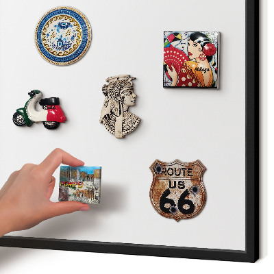 Metal wall board for magnets in a black frame Pure white