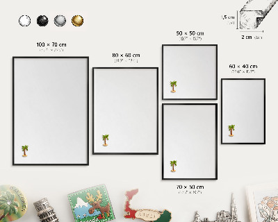 Metal wall board for magnets in a black frame Pure white