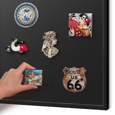 Vacation magnet board with a black frame Black