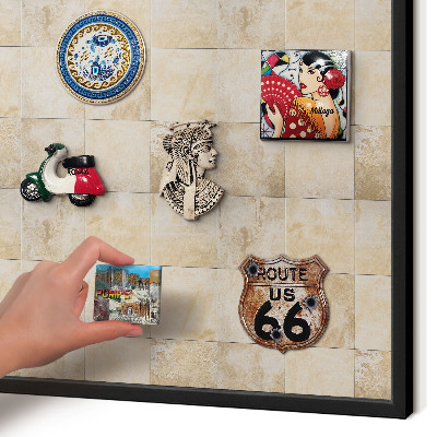 Vacation magnet board with a black frame Neutral elegance