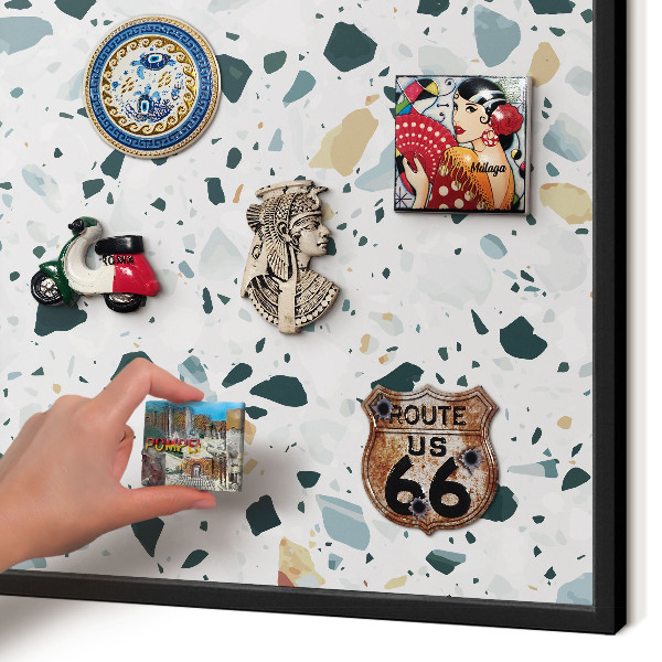 Metal wall board for magnets in a black frame Dynamic patterns