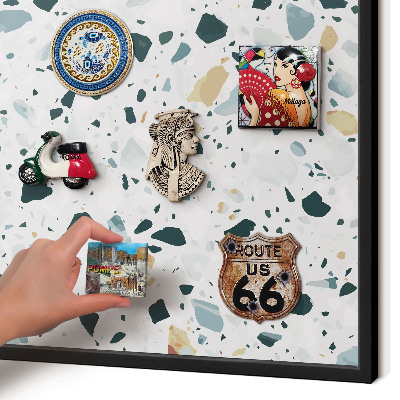 Metal wall board for magnets in a black frame Dynamic patterns