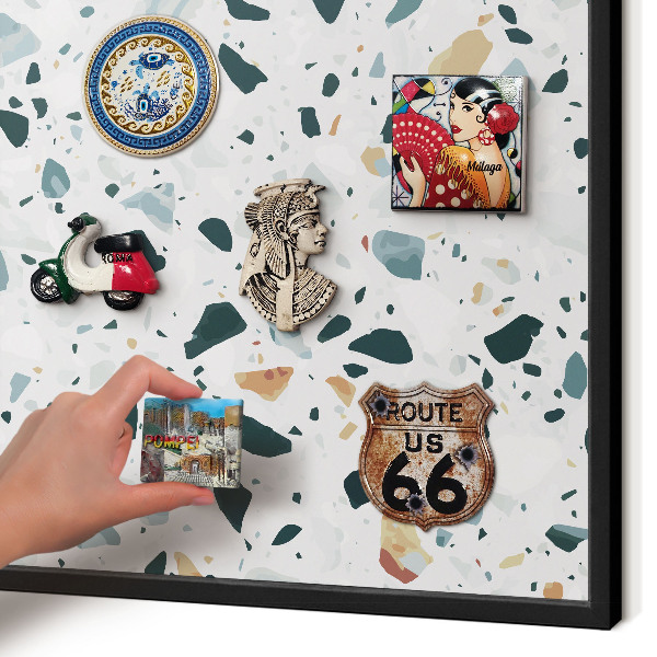 Metal wall board for magnets in a black frame Dynamic patterns