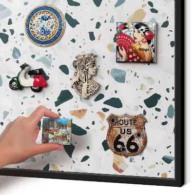 Metal wall board for magnets in a black frame Dynamic patterns