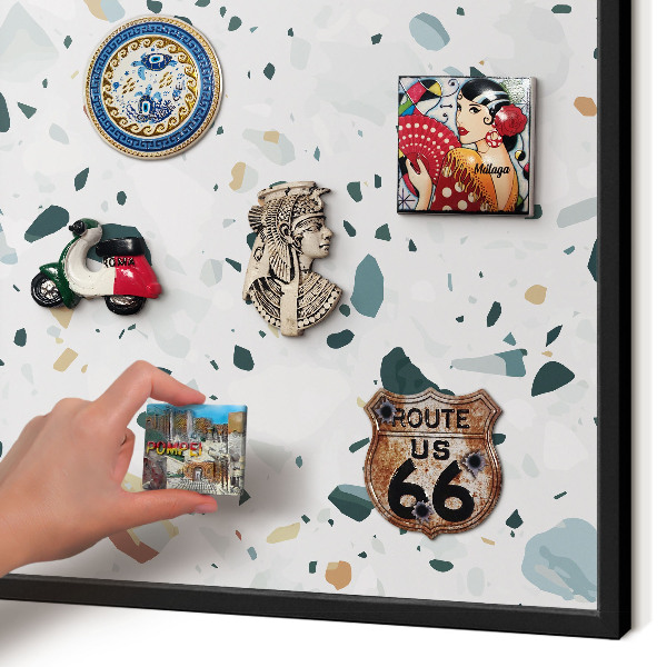Metal wall board for magnets in a black frame Dynamic patterns