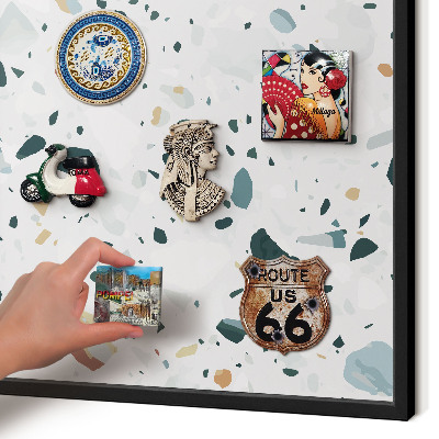 Metal wall board for magnets in a black frame Dynamic patterns
