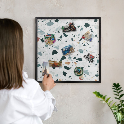Metal wall board for magnets in a black frame Dynamic patterns