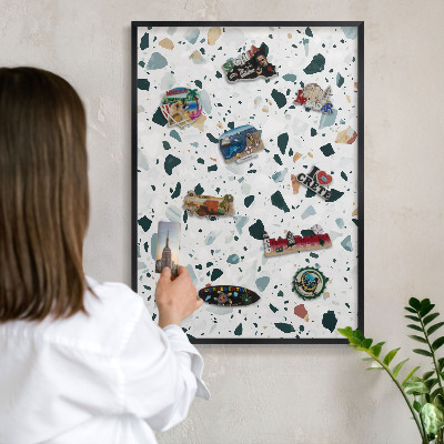 Metal wall board for magnets in a black frame Dynamic patterns