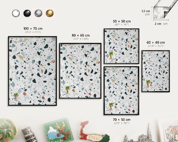 Metal wall board for magnets in a black frame Dynamic patterns