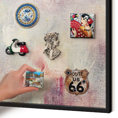 Vacation magnet board with a black frame Pastel abstraction