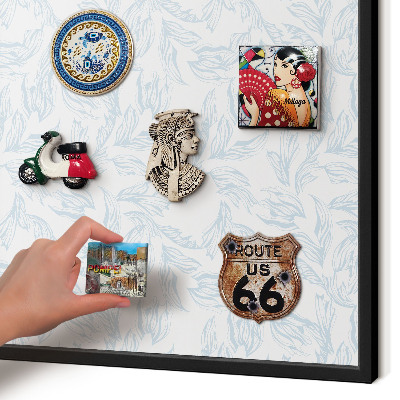 Vacation magnet board with a black frame Light theme