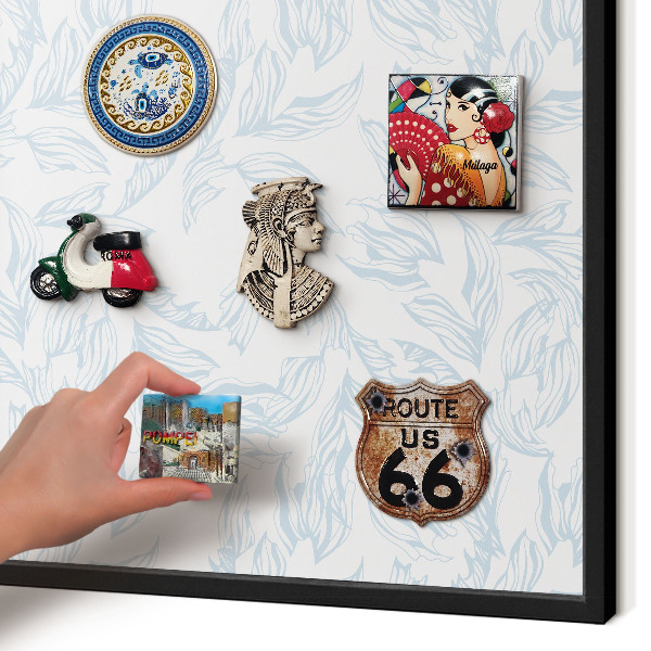 Vacation magnet board with a black frame Light theme