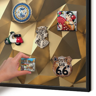 Vacation magnet board with a black frame Warm geometry