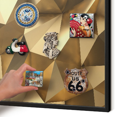 Vacation magnet board with a black frame Warm geometry