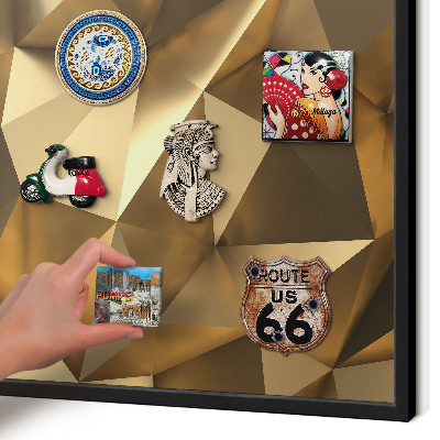 Vacation magnet board with a black frame Warm geometry