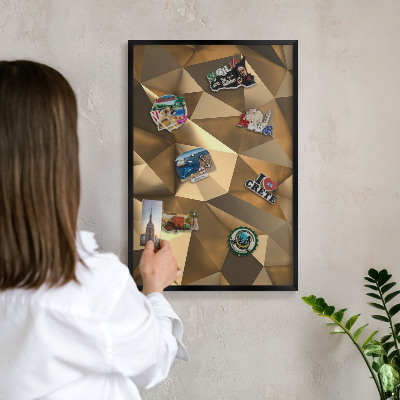 Vacation magnet board with a black frame Warm geometry