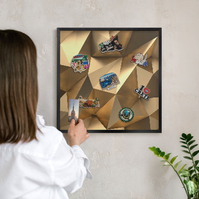Vacation magnet board with a black frame Warm geometry