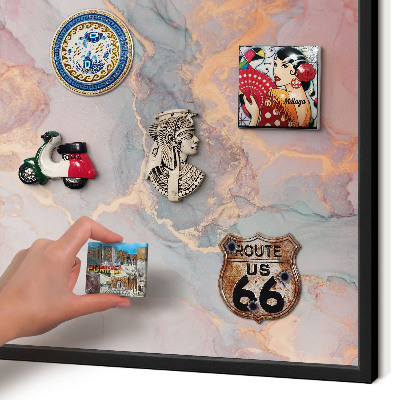 Vacation magnet board with a black frame Colorful abstraction