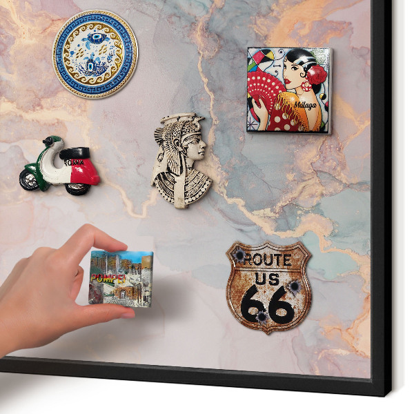 Vacation magnet board with a black frame Colorful abstraction