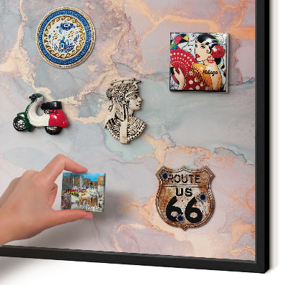 Vacation magnet board with a black frame Colorful abstraction