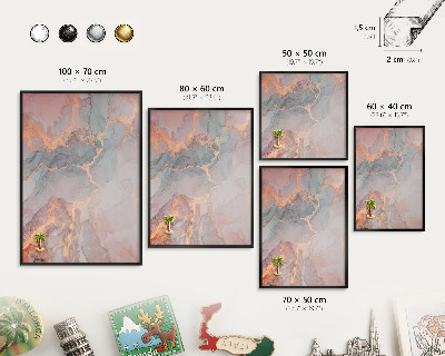 Vacation magnet board with a black frame Colorful abstraction