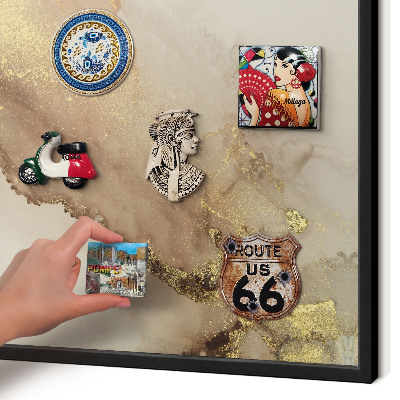 Vacation magnet board with a black frame Elegant shine