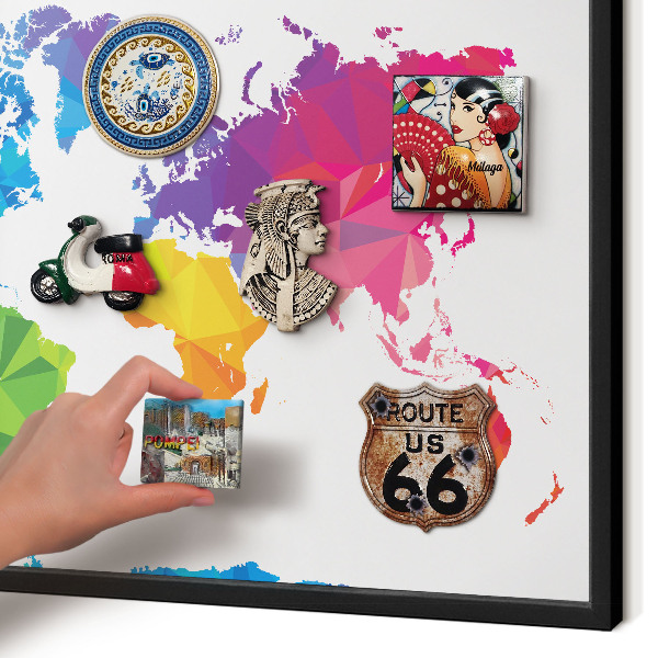 Vacation magnet board with a black frame Color map