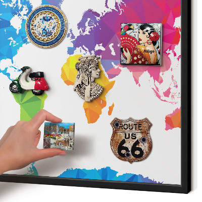 Vacation magnet board with a black frame Color map