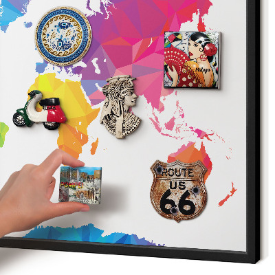 Vacation magnet board with a black frame Color map