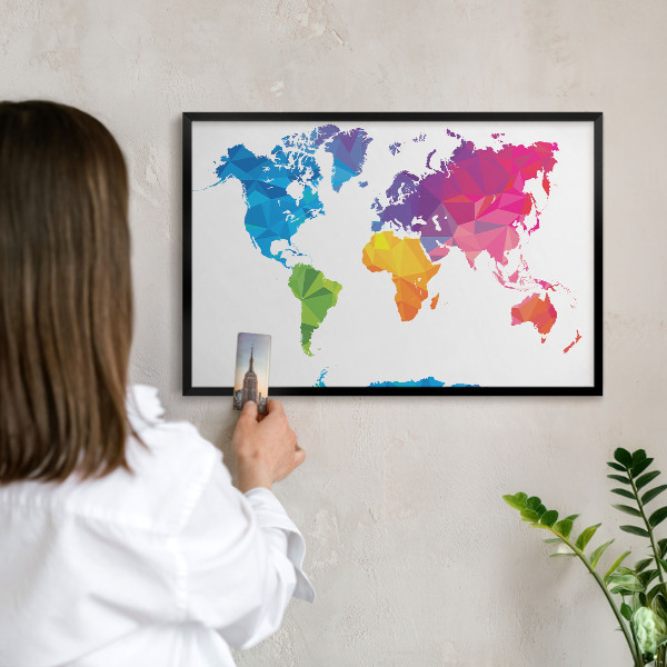 Vacation magnet board with a black frame Color map
