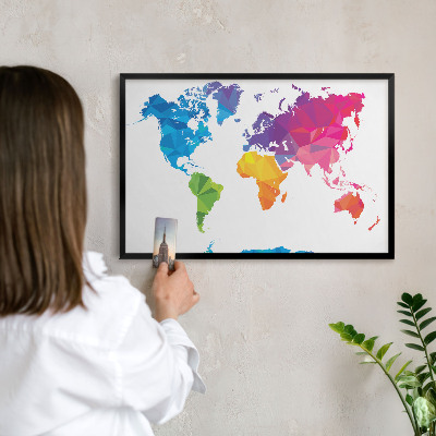 Vacation magnet board with a black frame Color map