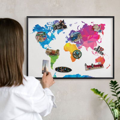 Vacation magnet board with a black frame Color map
