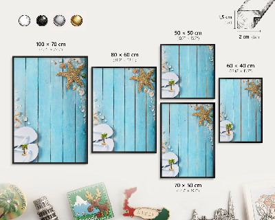 Vacation magnet board with a black frame Holiday rest