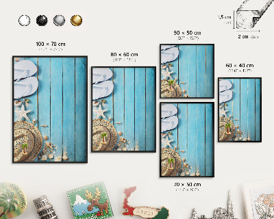 Metal wall board for magnets in a black frame Holiday atmosphere