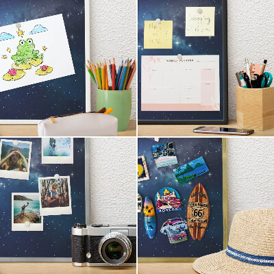Metal wall board for magnets in a black frame Star space