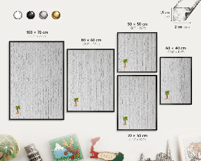 Vacation magnet board with a black frame Brick wall