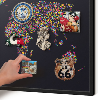 Vacation magnet board with a black frame Color map