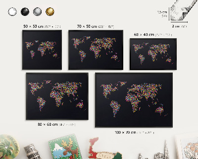Vacation magnet board with a black frame Color map