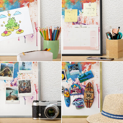 Vacation magnet board with a black frame Color map