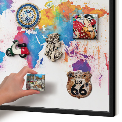 Vacation magnet board with a black frame Color map